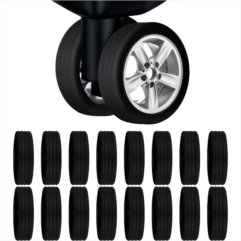 Silicone Luggage Wheel Protectors – Sleek Trolley Case Caster Covers for Silent Gliding and Durable Suitcase Style