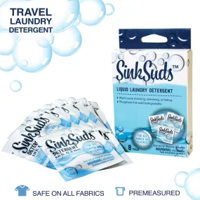 SinkSuds Travel Laundry Detergent Liquid Soap - 8 Pack