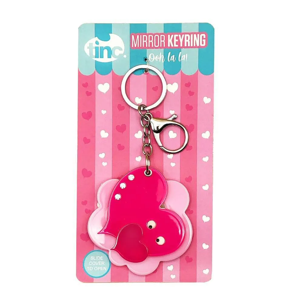 Sliding Mirror Keyring - Pink