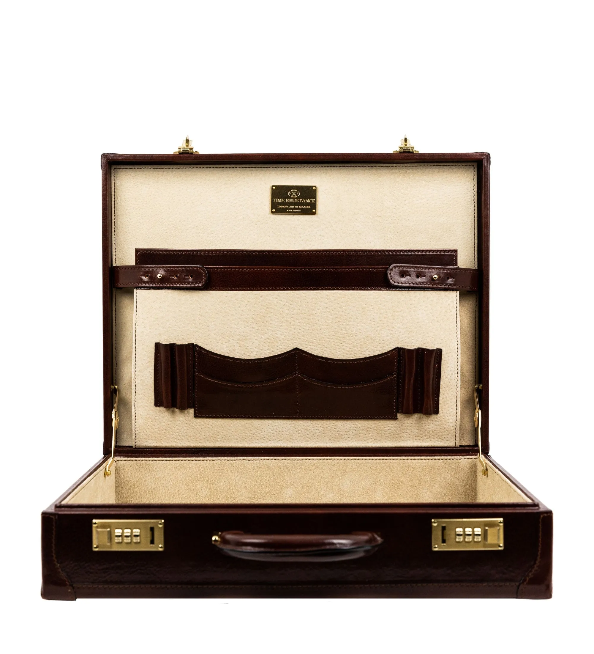 Small Leather Attaché Case Briefcase - The House of Mirth