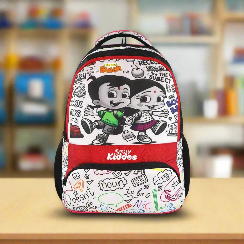 Smily Kiddos - Licensed Chhota Bheem Junior Backpack Too Cool IV -Red & Black