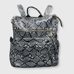 Snake Black Leather Backpack