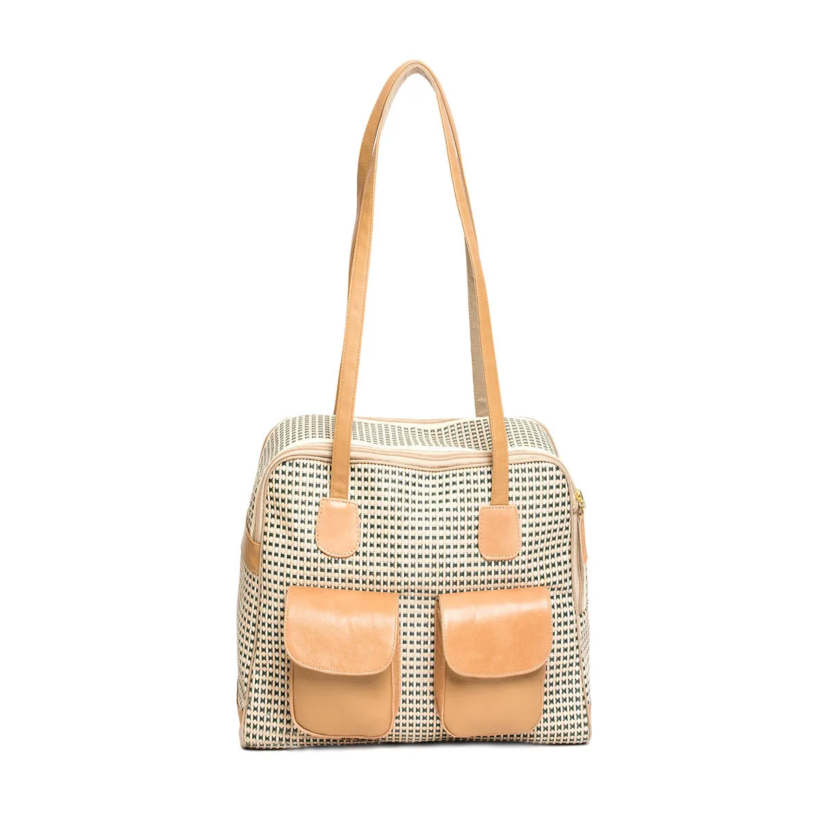 Spring/Summer - All Mesh Spring/Summer - Beige/Green Multi Mesh - "See Through" - Leather Trim