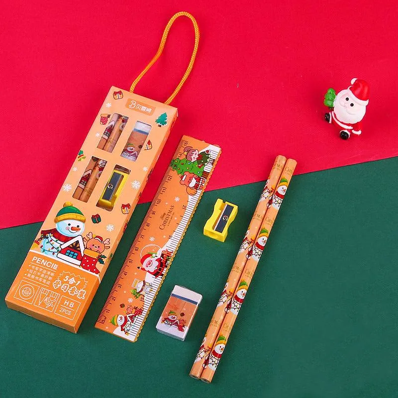 Stationery Christmas Ruler Eraser Pencil Pencil Sharpener Gift Student Learning School Class Activities Writing Tools NP-090045