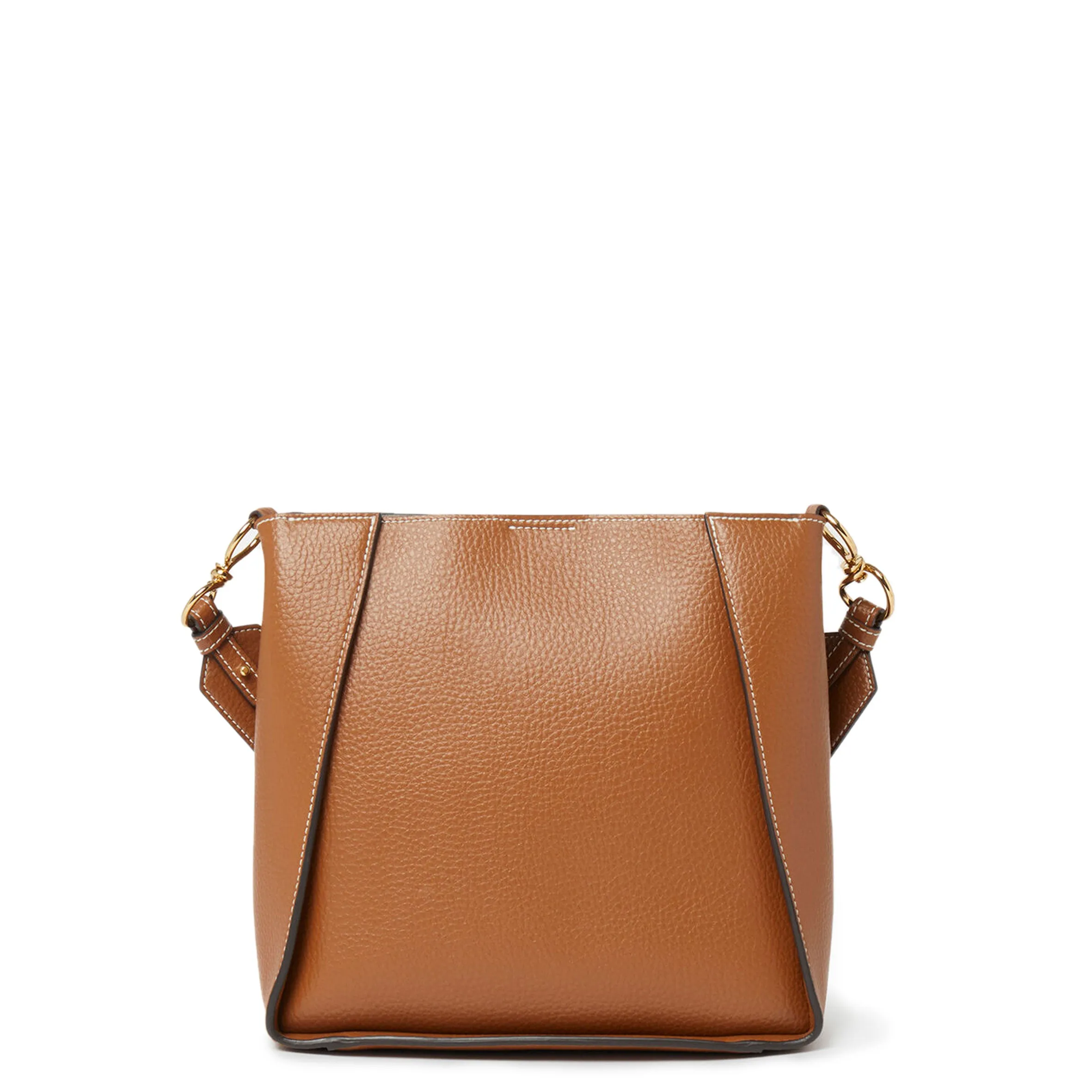 Stella Logo Mini Crossbody Hobo Grain Stud, Pecan