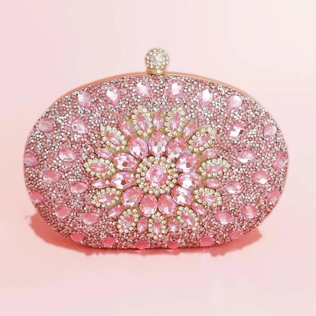 Stylish Pink Crystal Clutch: Perfect for Women