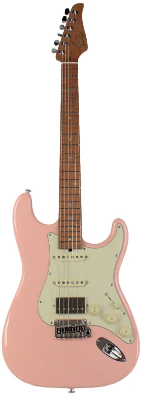 Suhr Select Classic S HSS Guitar, Roasted Flamed Neck, Shell Pink, Maple