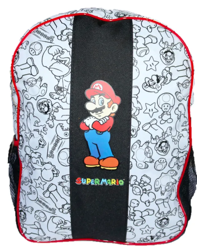 Super Mario Bros Backpack Large 16 inch Color Your Own