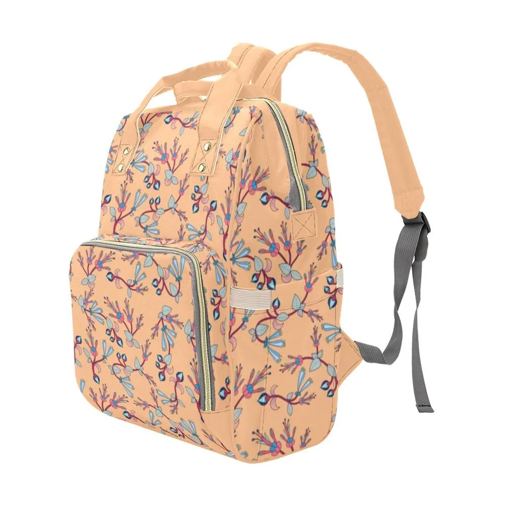 Swift Floral Peache Multi-Function Diaper Backpack/Diaper Bag