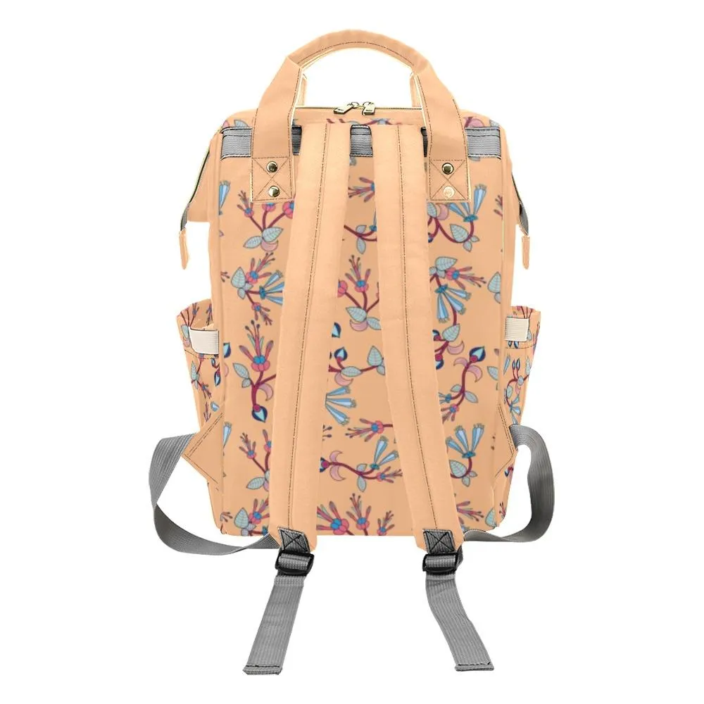 Swift Floral Peache Multi-Function Diaper Backpack/Diaper Bag