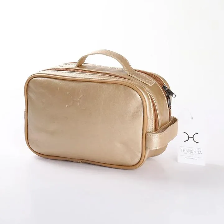 Thandana Unisex Metallic Leather Vanity Case