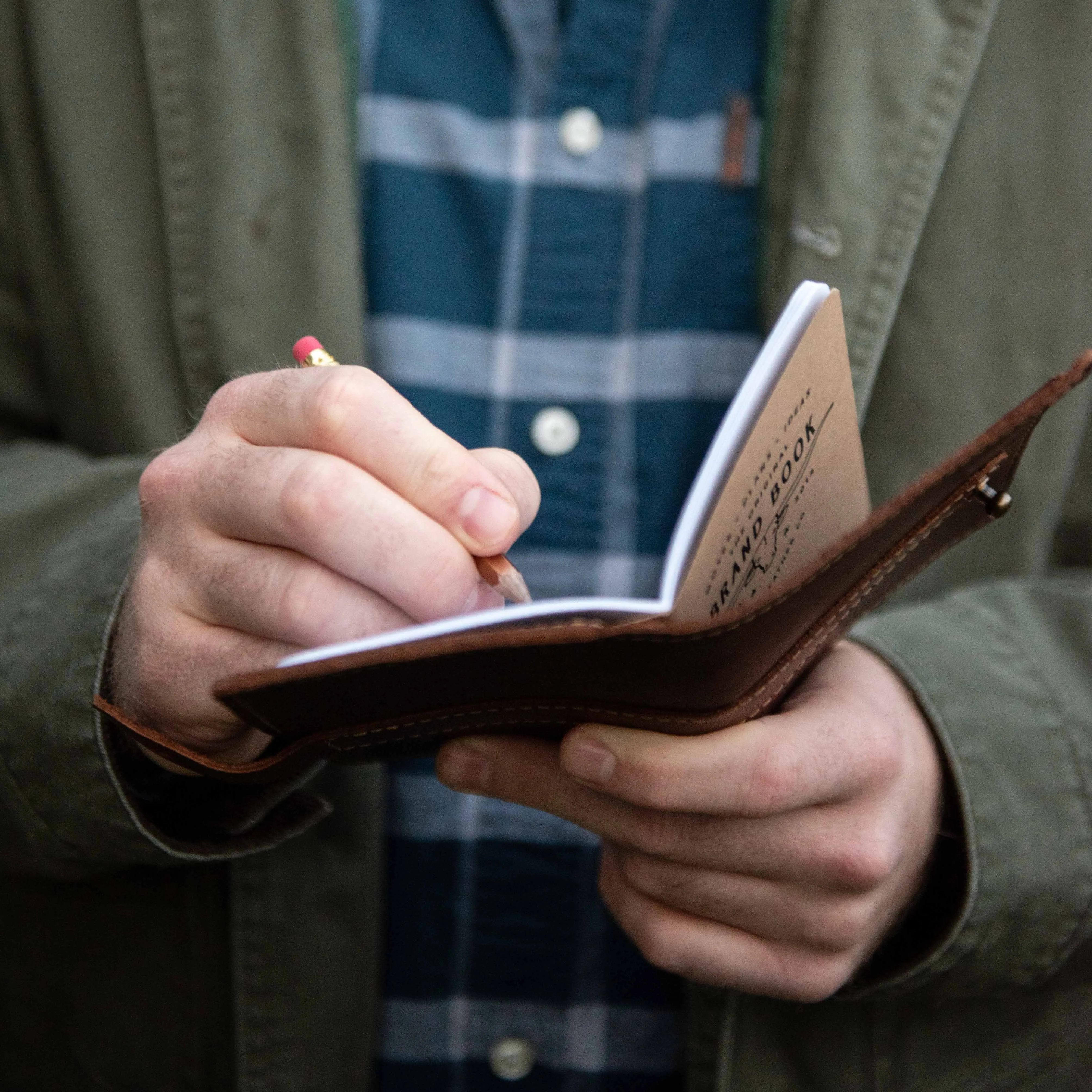 The Surveyor Fine Leather Pocket Journal Cover for Field Notes