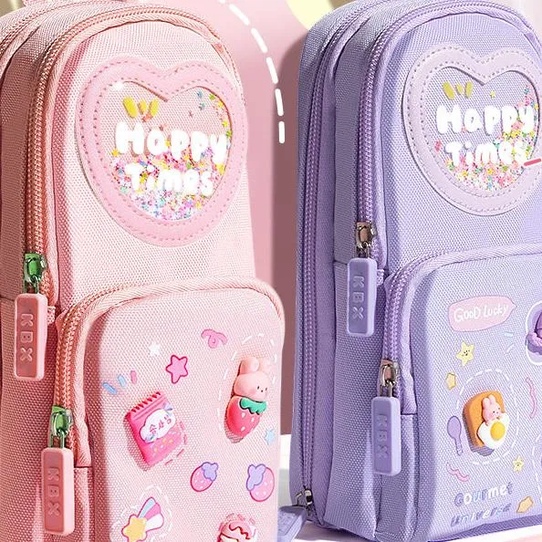 Three-Layer Cartoon Schoolbag and Pencil Case Set