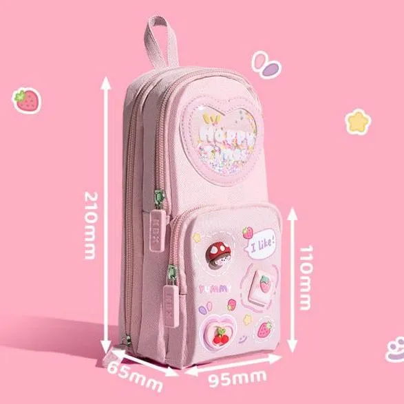 Three-Layer Cartoon Schoolbag and Pencil Case Set