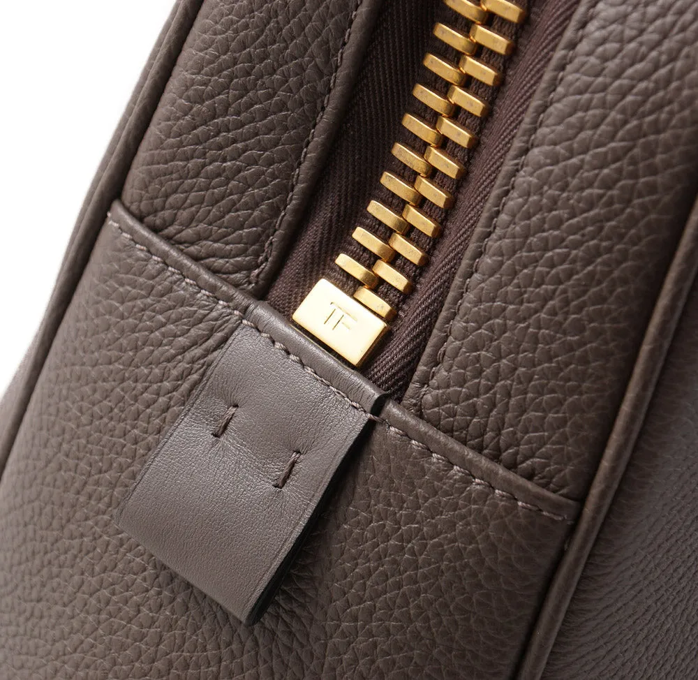 Tom Ford Large Buckley Bag in Gray-Brown