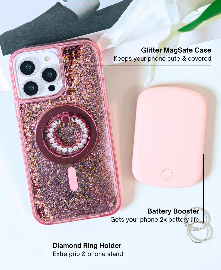 Ultimate Glitter MagSafe Set in Pink