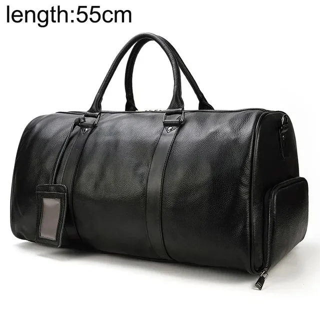 Unisex Genuine Leather Travel Bag