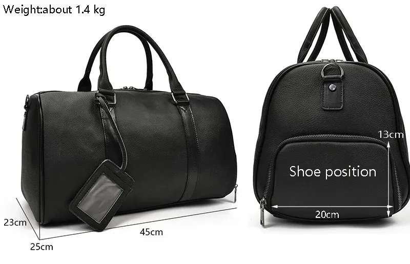 Unisex Genuine Leather Travel Bag