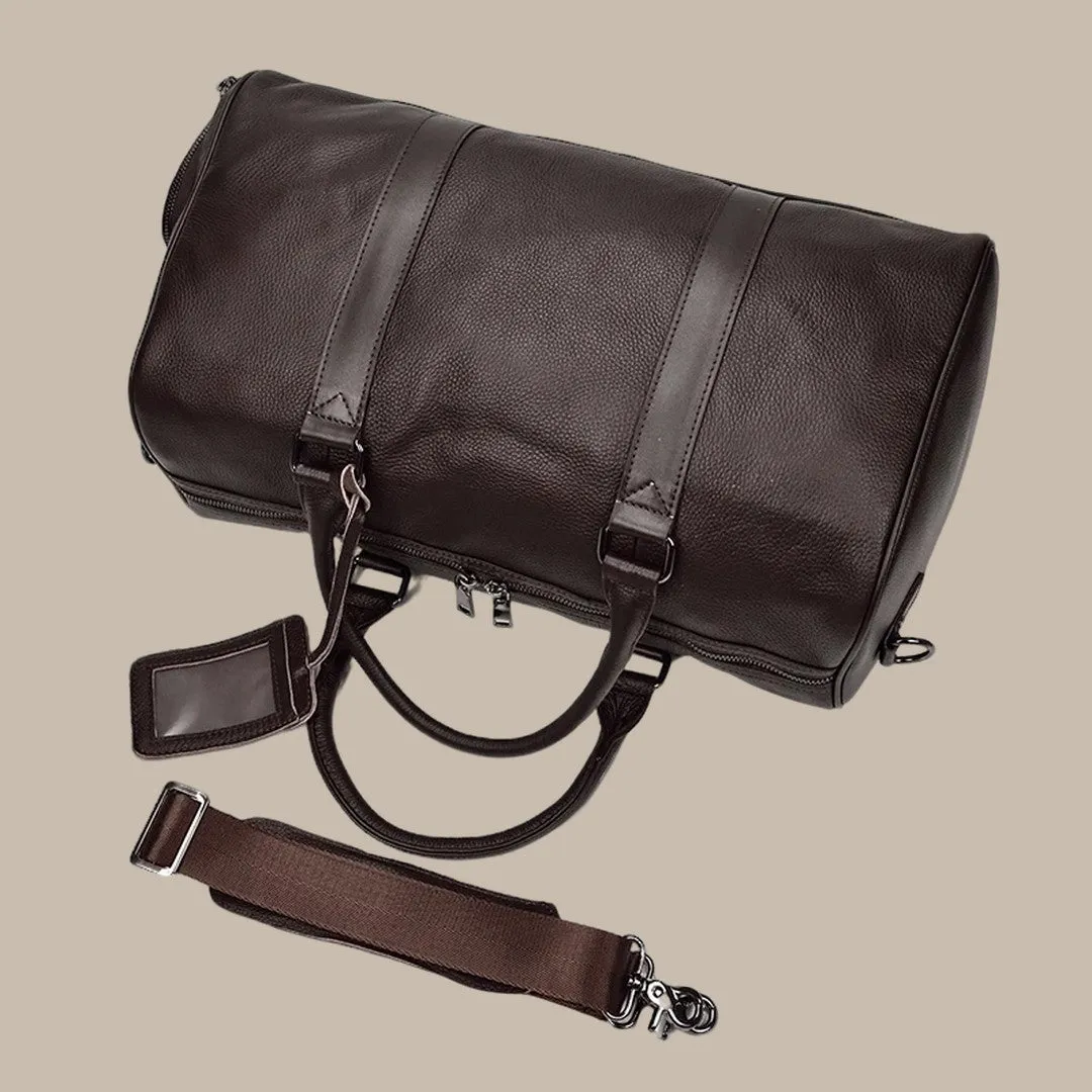 Unisex Genuine Leather Travel Bag