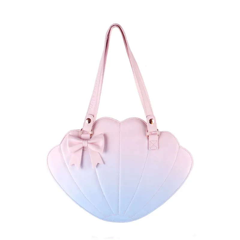 Uniwim Lovely Rainbow Gradient Big Scallop Shell Bag Women Lolita Jk  Kawaii Girl Gothic Lolita Shoulder Bag Loli Cosplay Cute Girl