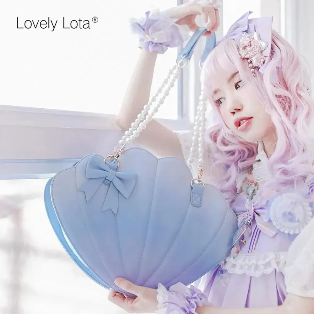 Uniwim Lovely Rainbow Gradient Big Scallop Shell Bag Women Lolita Jk  Kawaii Girl Gothic Lolita Shoulder Bag Loli Cosplay Cute Girl