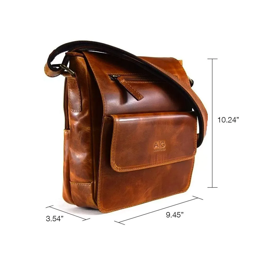 Urban Messenger Bag in Cognac Leather - Cncled carry