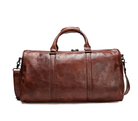 Vegetable Tanning Leather Duffle Bag Travel Case Duffel, Luggage Bags, Gym Sports Leather Bag ,Vintage Overnight Weekender Carry On Duffle Bag For Men and Women