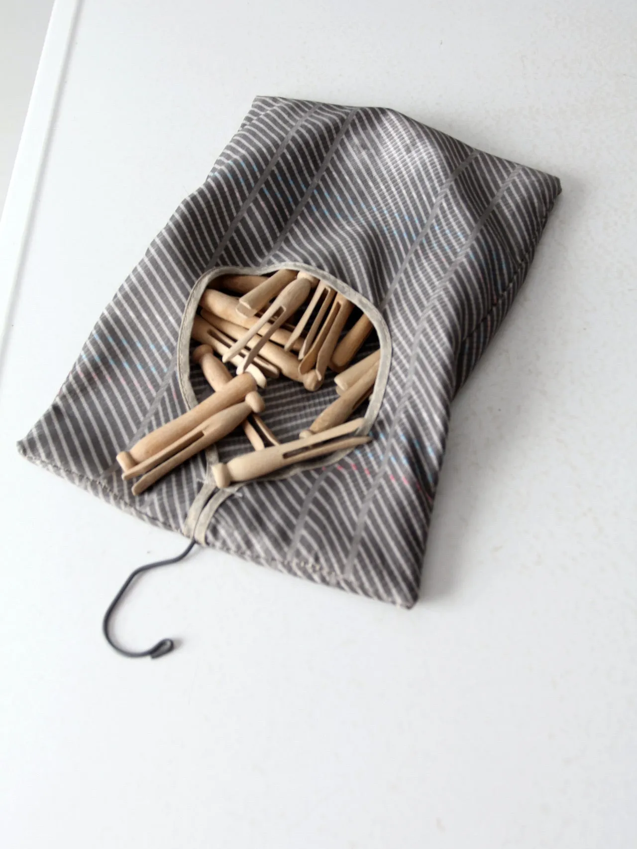 vintage clothespins with storage bag