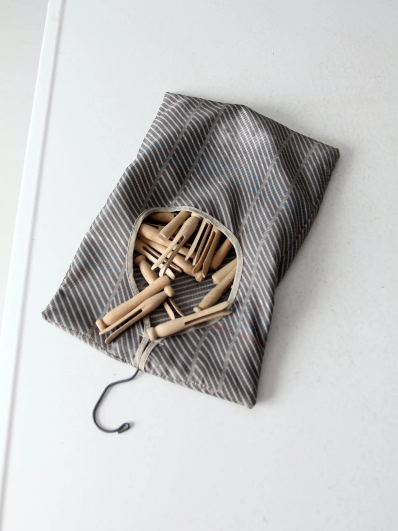 vintage clothespins with storage bag