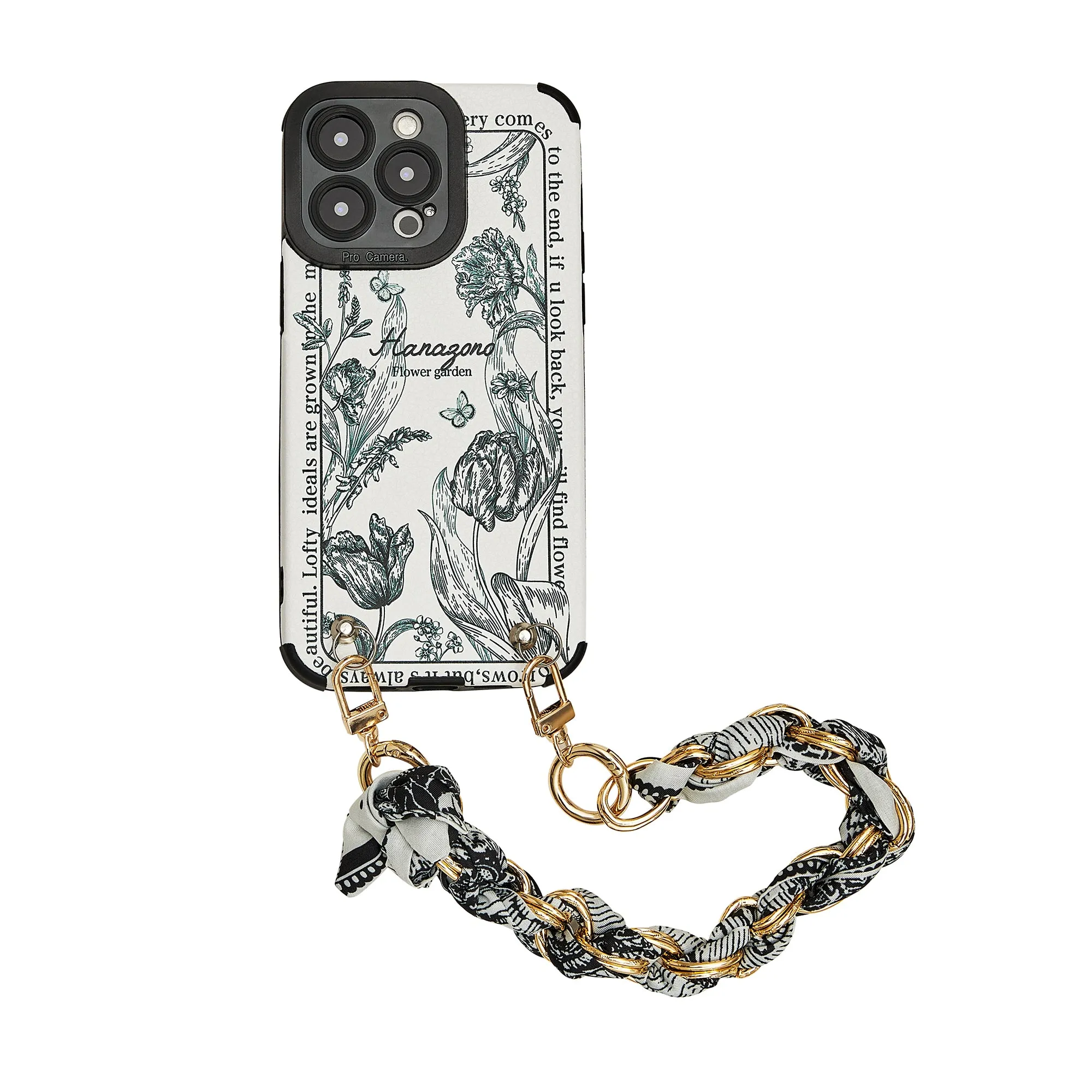 Vintage Floral Phone Case with Chain