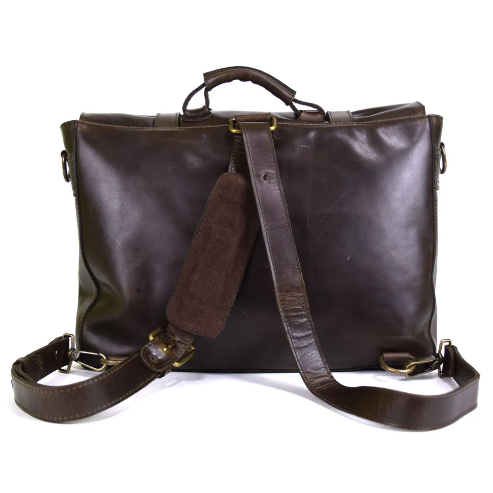 Wyoming Portfolio Briefcase in Chocolate Leather