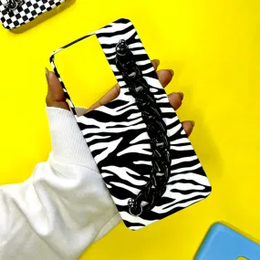 Zebra Black Chain Phone Cover