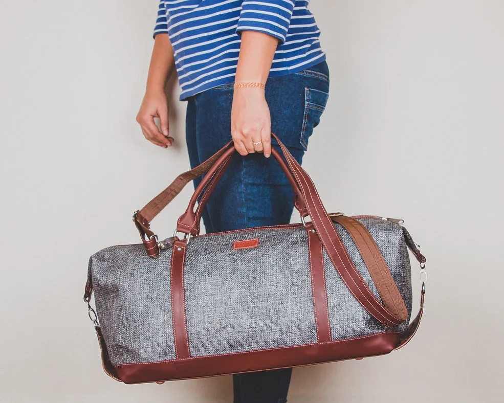 Zouk Grey Metal Travel Bag